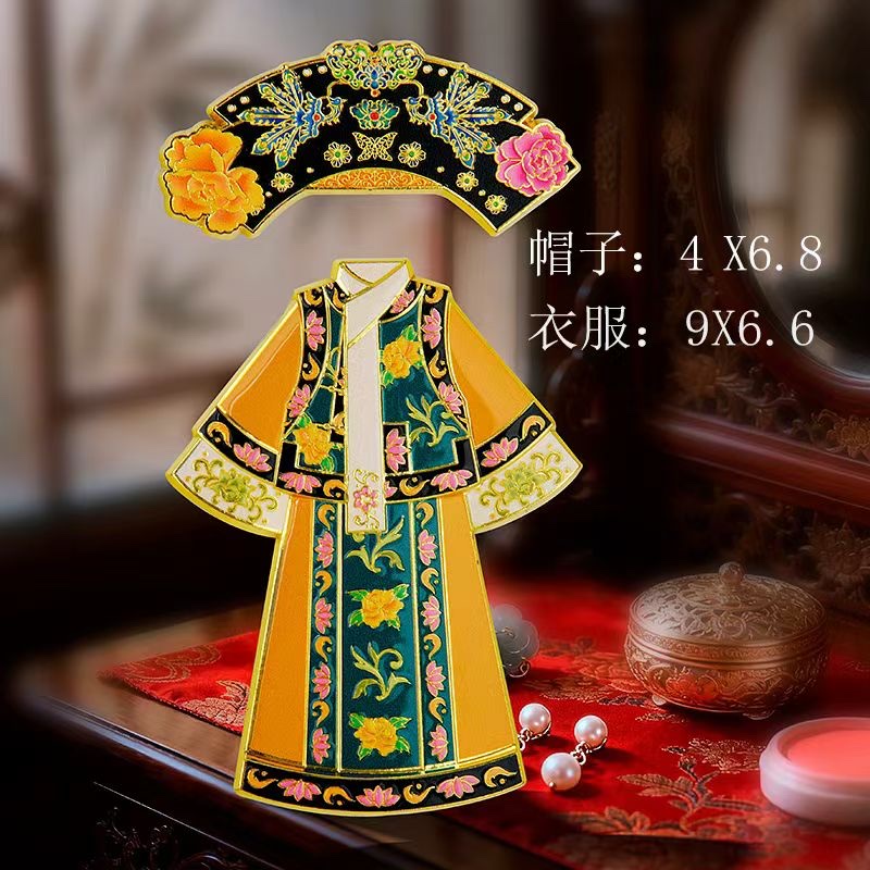 国潮人物合金冰箱贴现货旅游纪念品创意格格服磁贴文创周边景区文创冰箱贴详情图1